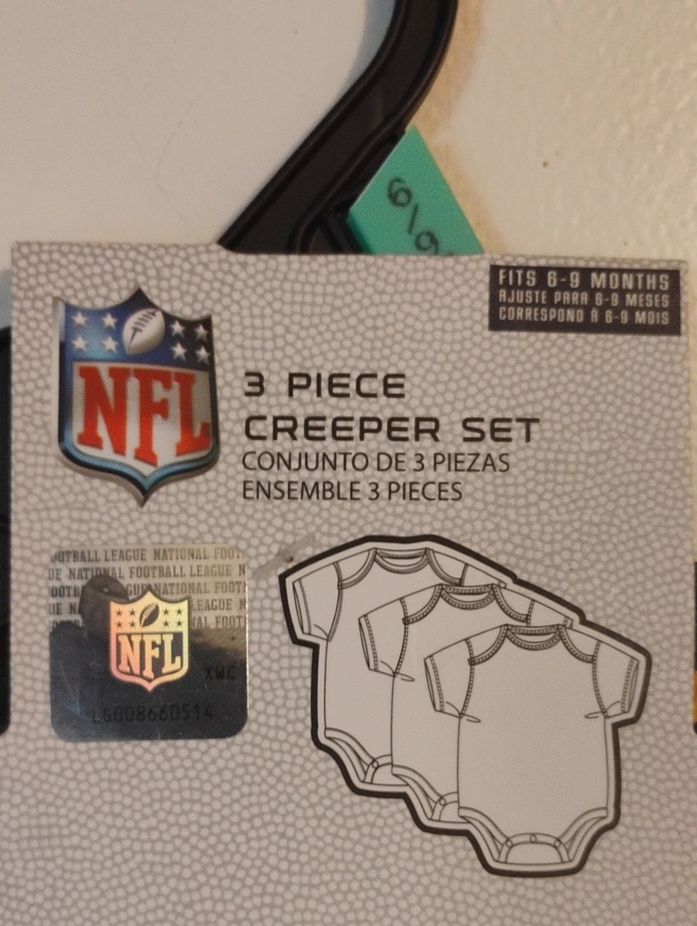 Green Bay Packers 3-Piece Baby Creeper Set – 6-9 Months – NWT - Picture 2 of 7